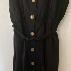 CottonOn Black Button Dress